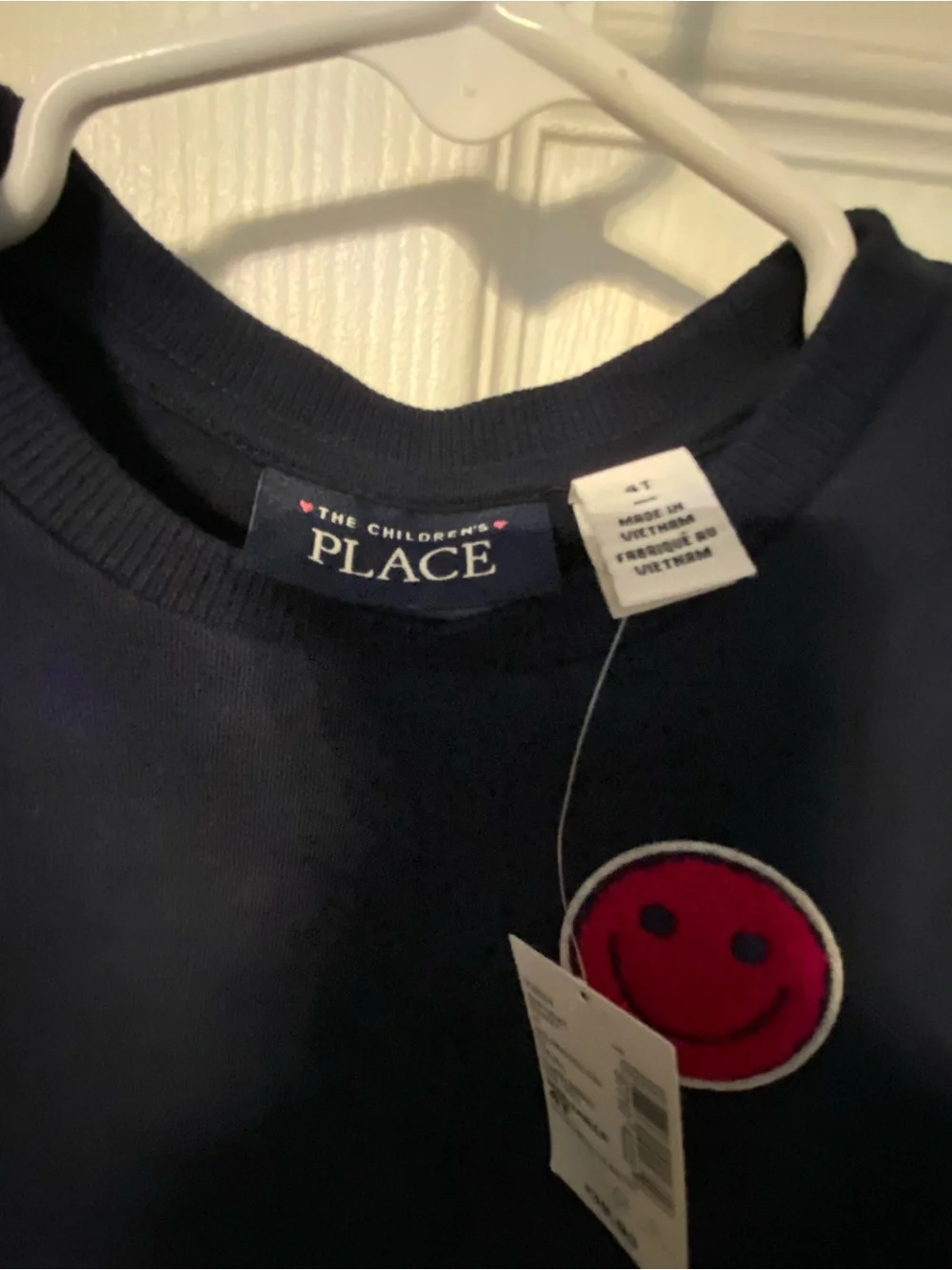 The Children's Place Navy Dress with Red Smiley Patch